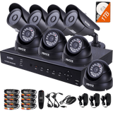 ZOSI 8CH 900TVL HD Security Camera System with 8 Indoor- Outdoor Night Vision Security Cameras 1TB HDD 8channel HDMI DVR Smartphone view and Remote Access